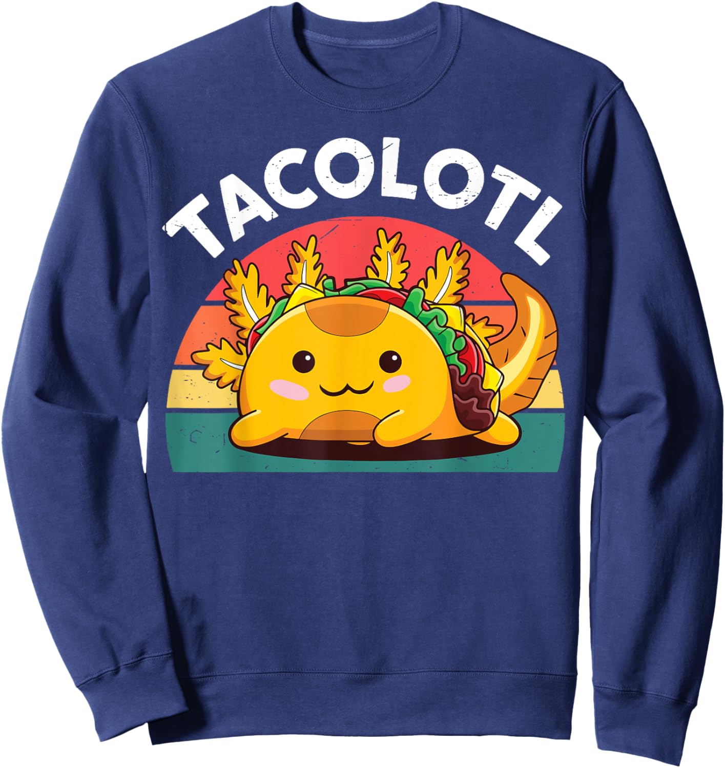 Taco Axolotl-Shirt Boys Girl Kids Funny Taco Tuesday Mexican Sweatshirt - Sweatshirt | Navy