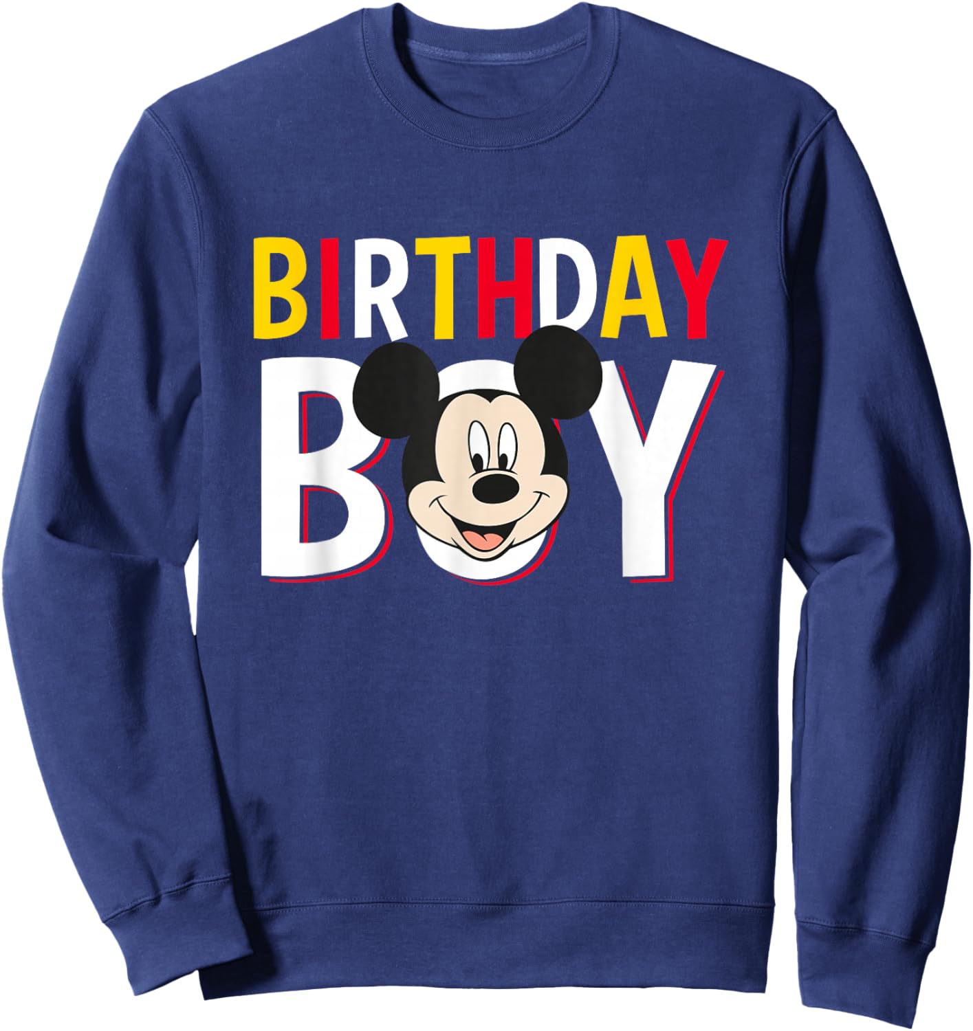 Disney Mickey and Friends Birthday Boy Cute Mickey Logo Sweatshirt - Sweatshirt | Navy