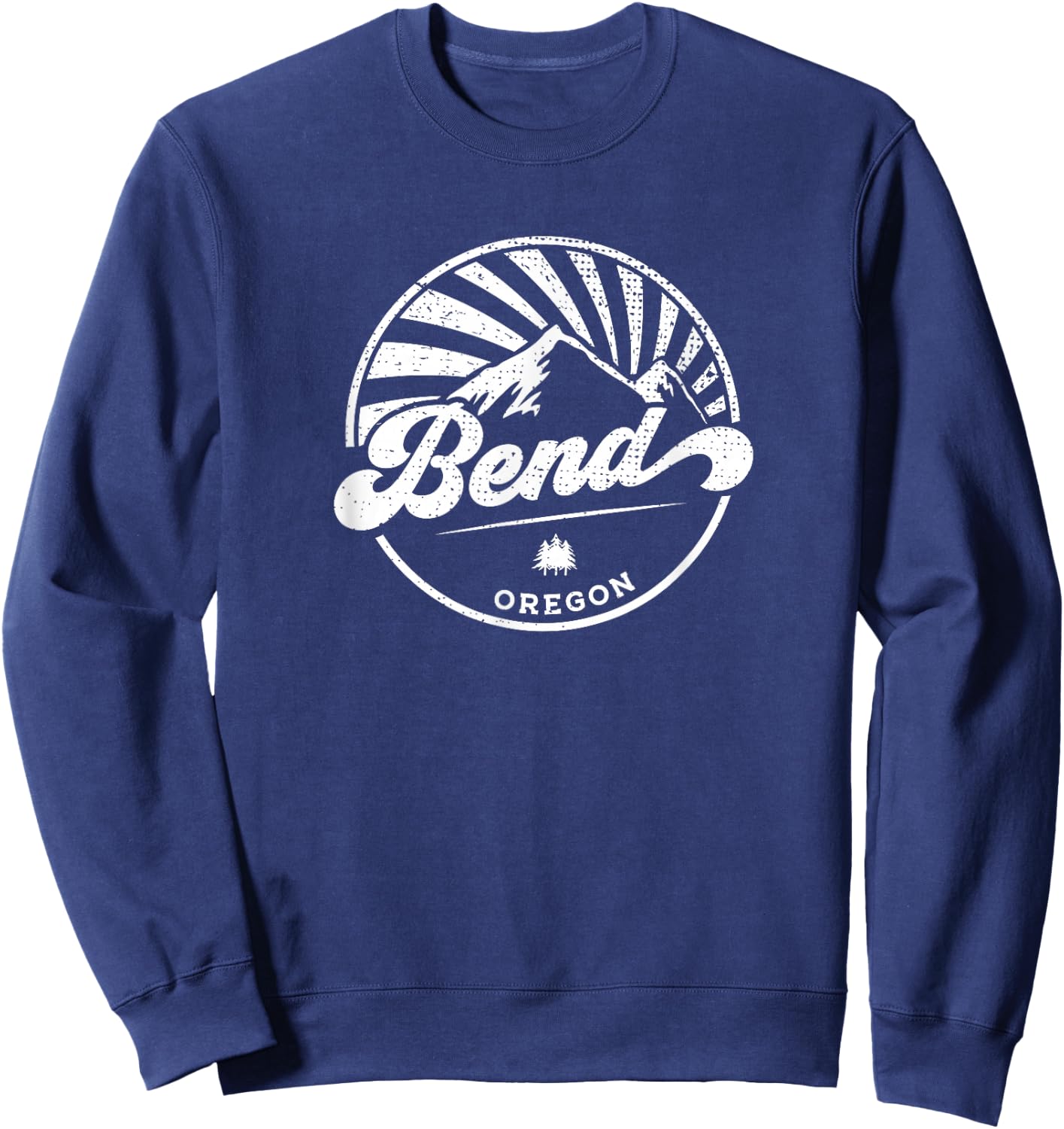 Bend, Oregon - Retro Vintage City Mountains Sweatshirt - Sweatshirt | Navy