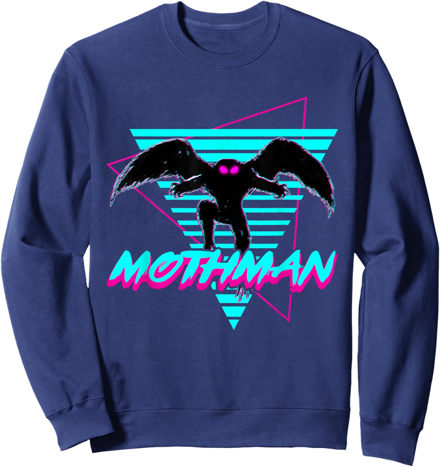 Mothman Cryptid Cryptozoology Retro Sweatshirt - Sweatshirt | Navy