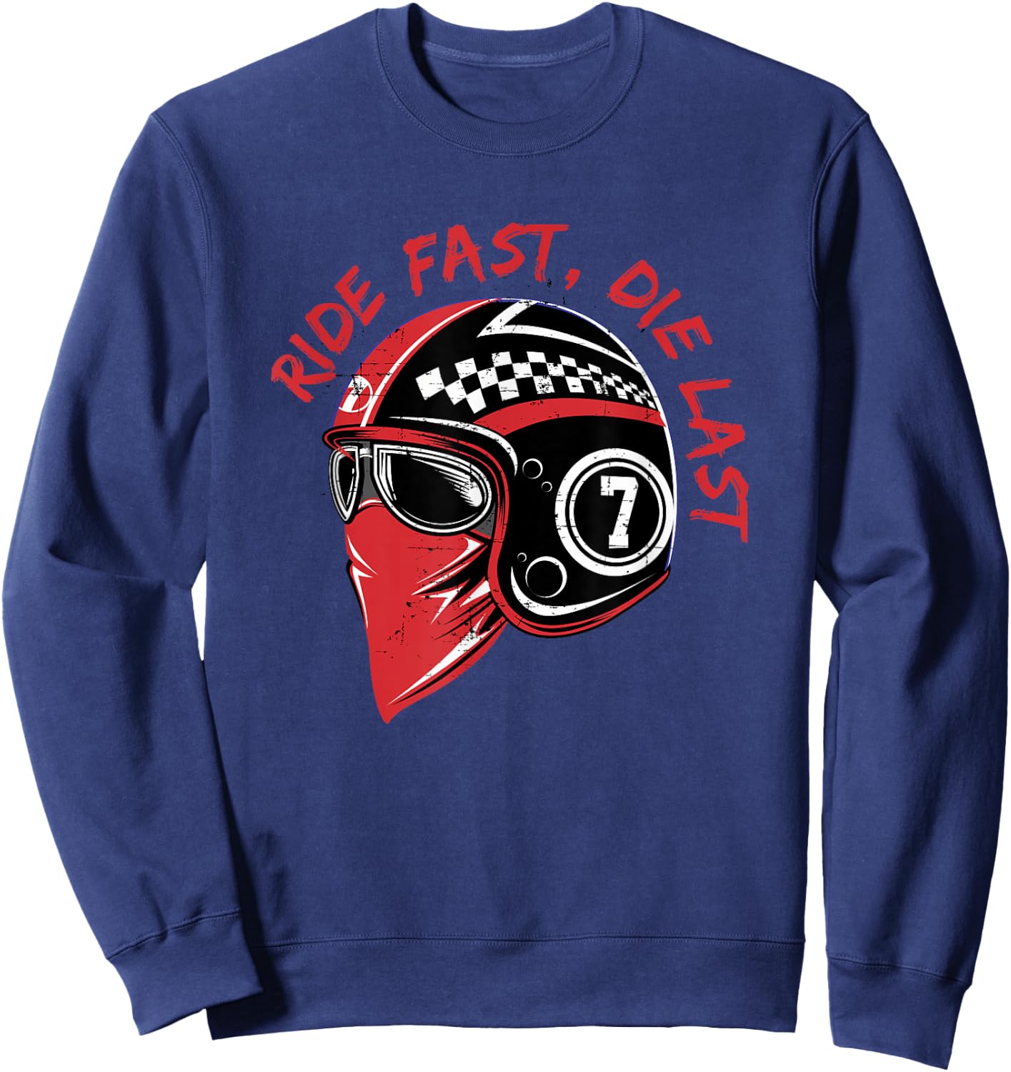 Ride Fast Die Last Cafe Motorcycle Racing Sweatshirt - Sweatshirt | Navy
