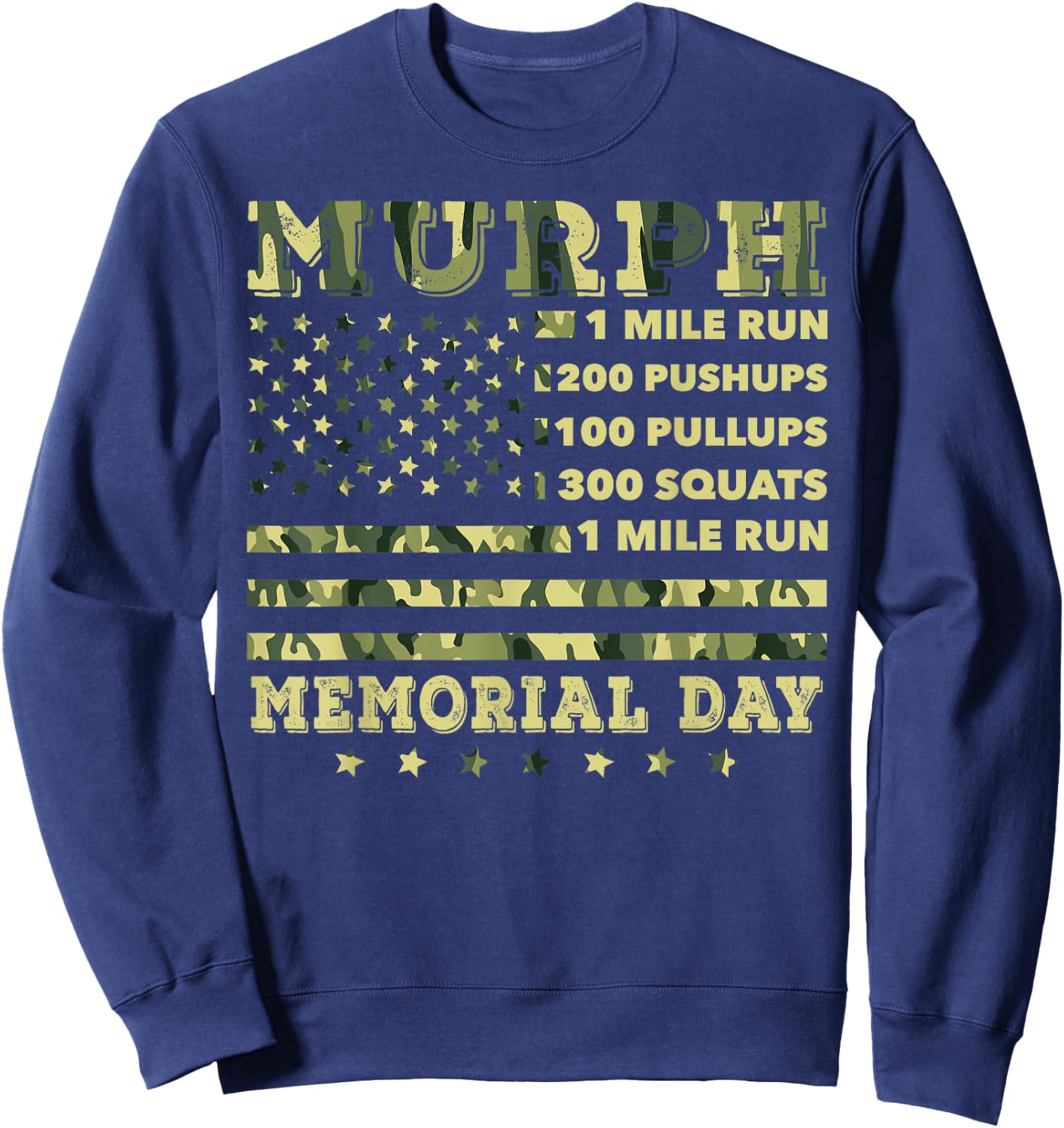 Murph 2021 Workout Challenge American Memorial Day Murph Sweatshirt - Sweatshirt | Navy