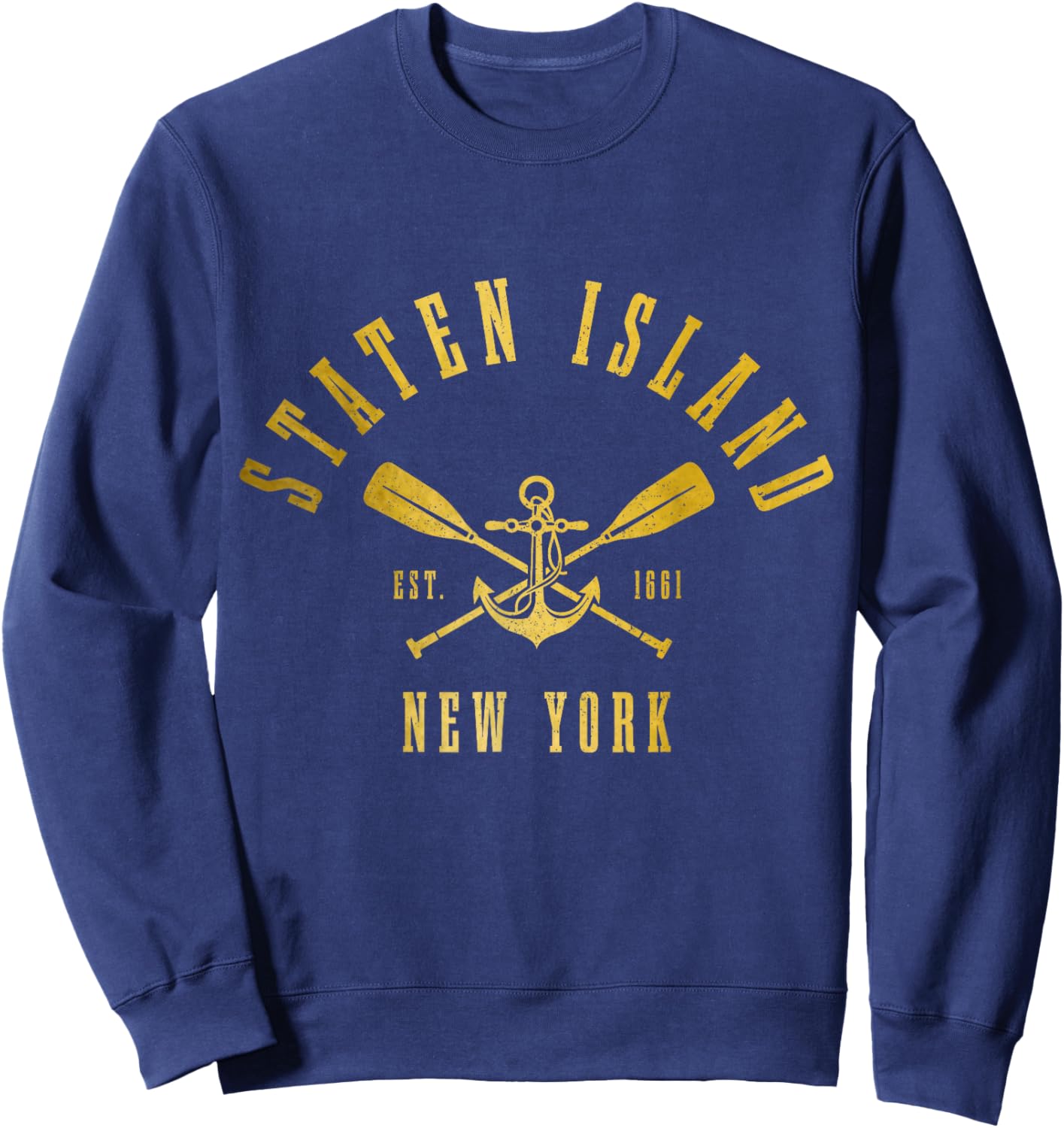 Staten Island New York Retro NY Pride Sweatshirt - Sweatshirt | Navy