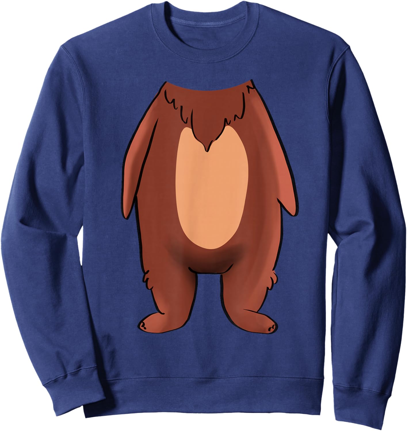 Bear Halloween Costume Shirt - Brown Grizzly Bear Sweatshirt - Sweatshirt | Navy
