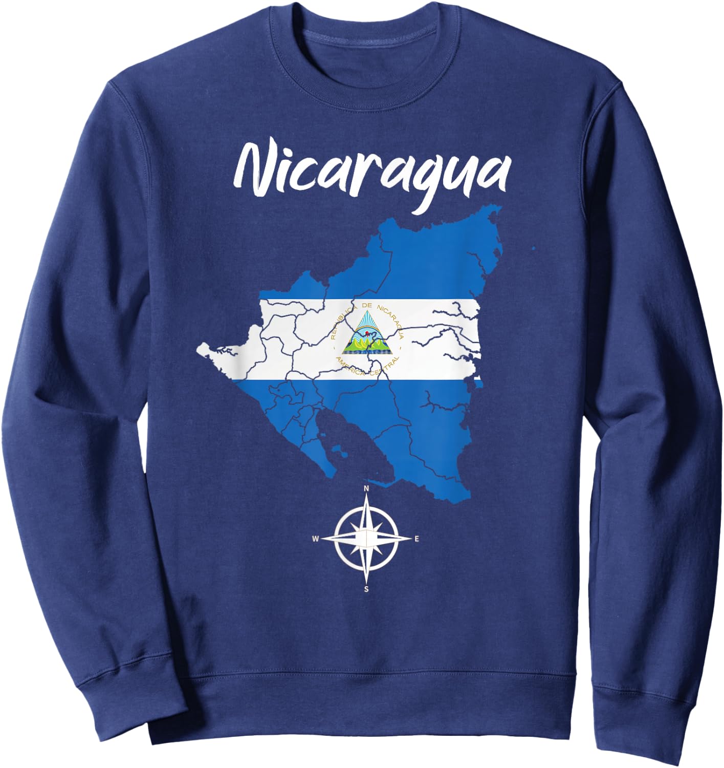 Nicaragua Blue Flag Men Women Kids Nicaraguan Sweatshirt - Sweatshirt | Navy