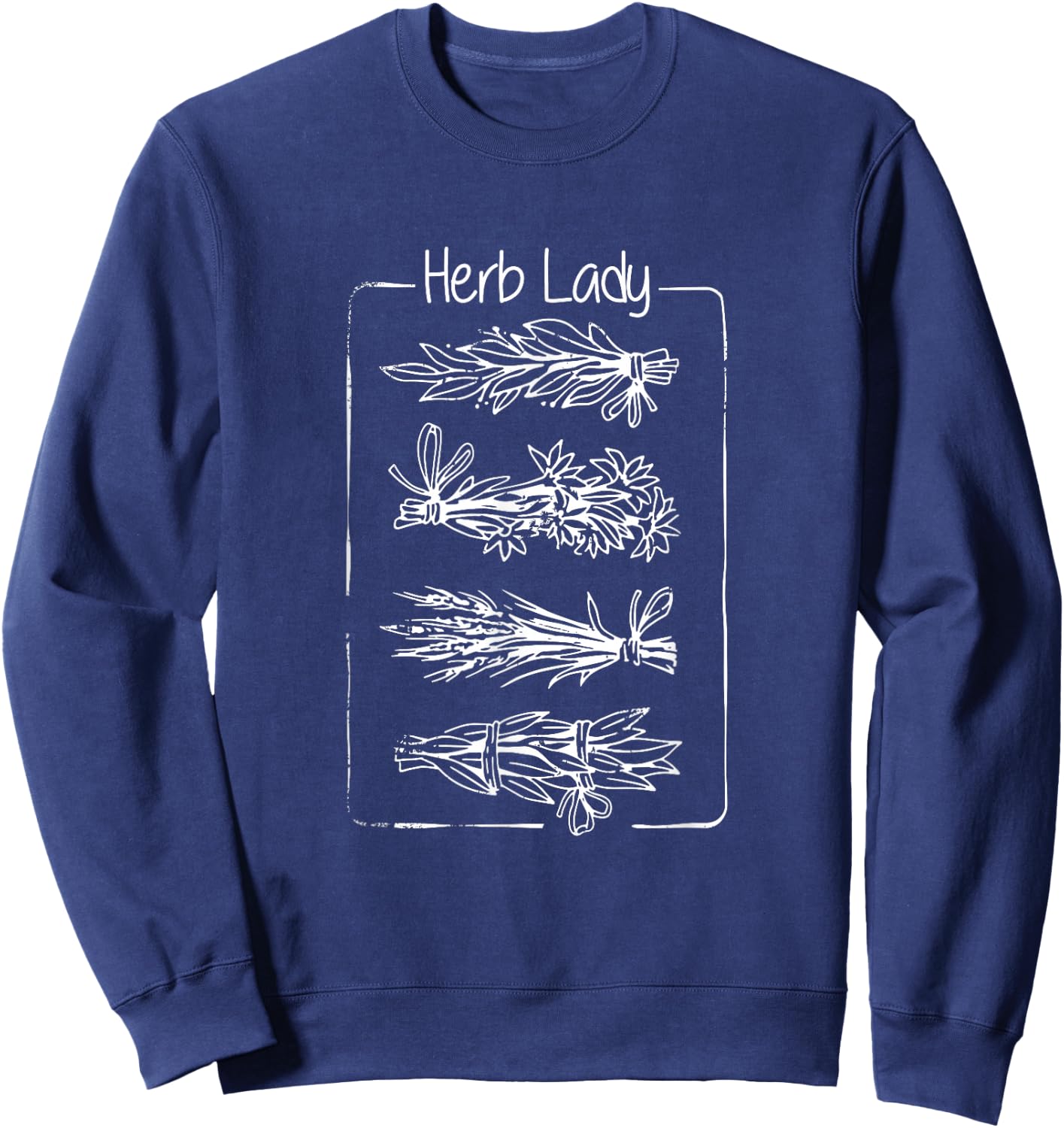 Herbology Apparel - Women's Herb Lady Funny Homeopathic - Black - 3X-Large - Short Sleeve - Classic Fit - Cotton 60% Polyester 40% Sweatshirt - Sweatshirt | Navy