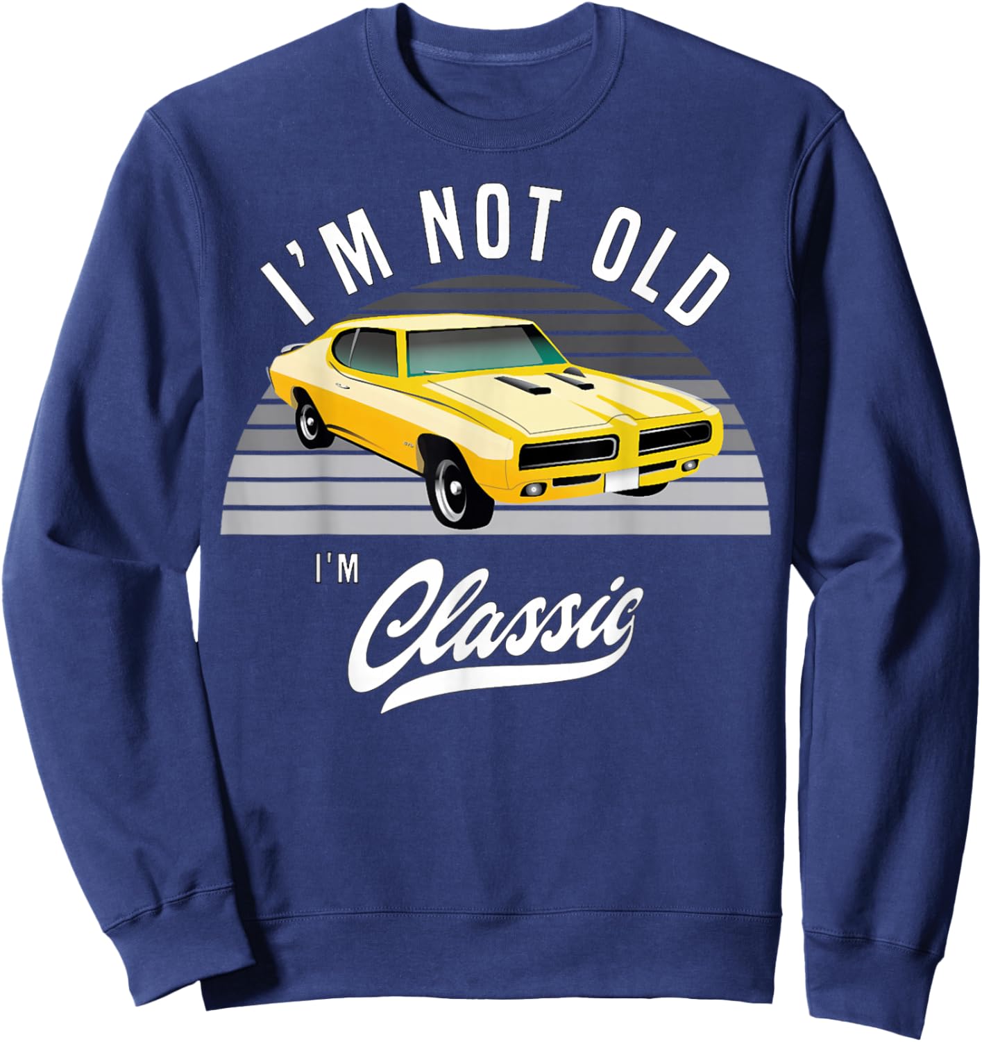 1969 69 GTO Classic Car Old School Muscle Car Sweatshirt - Sweatshirt | Navy