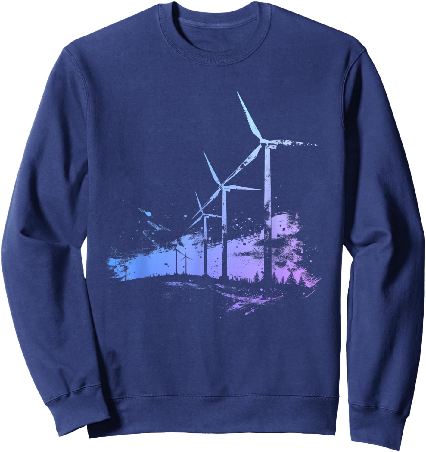 Windkraftfarm Windmill Turbine Renewable energy Sweatshirt - Sweatshirt | Navy