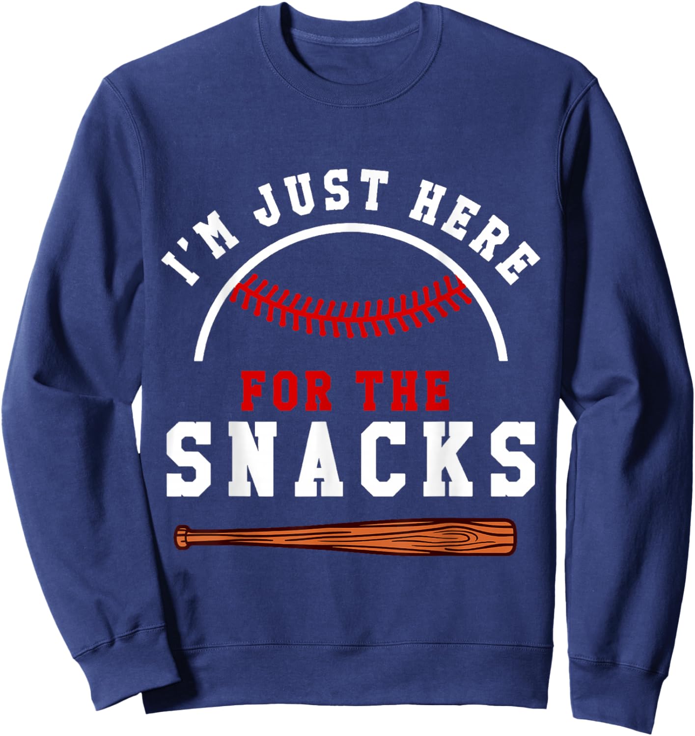 Baseball Lover I'm Just Here for the Snacks Toddler Sweatshirt - Sweatshirt | Navy