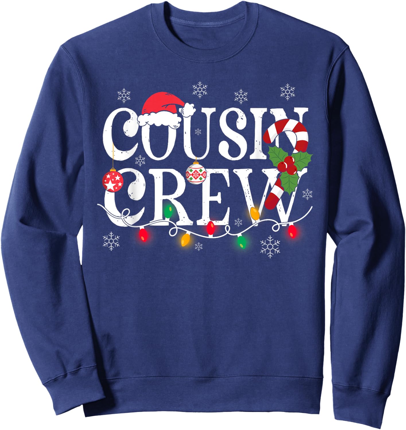 Cousin Crew Christmas Cousins Christmas Matching Family Kids Sweatshirt - Sweatshirt | Navy