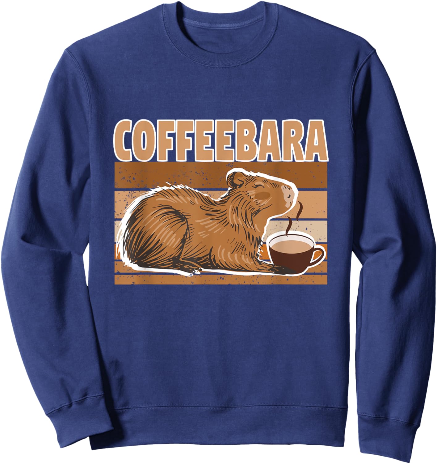 Coffeebara - Capybara Pet Fans Coffee with Capybara Sweatshirt - Sweatshirt | Navy
