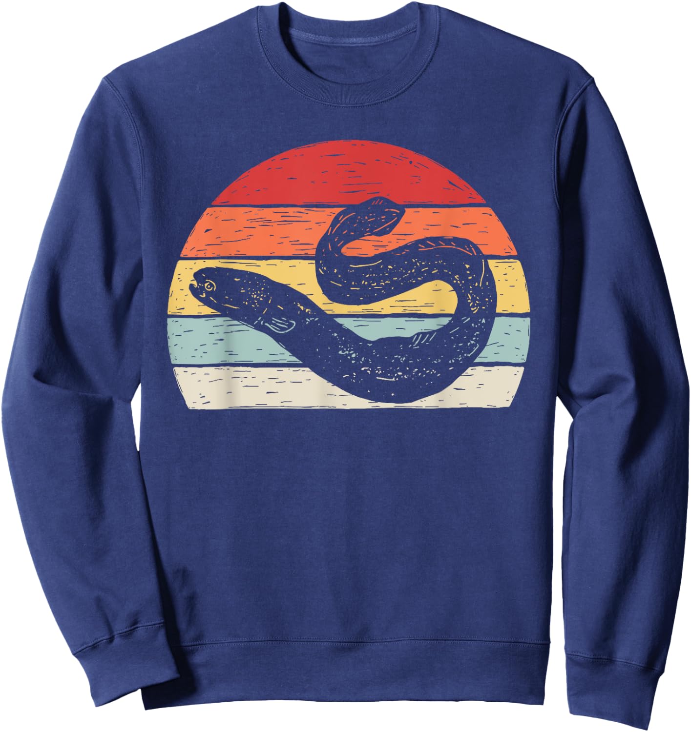 Vintage Retro Electric Eel Electric Fish Sweatshirt - Sweatshirt | Navy