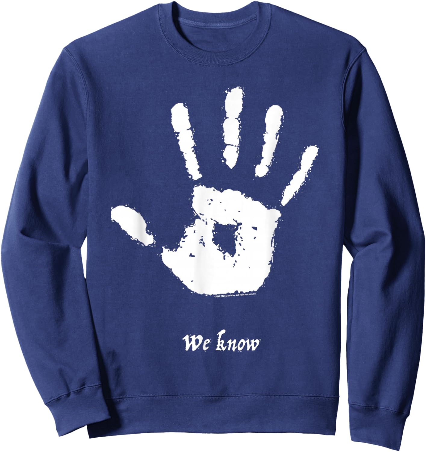 Skyrim We Know Dark Brotherhood Handprint Video Game Sweatshirt - Sweatshirt | Navy