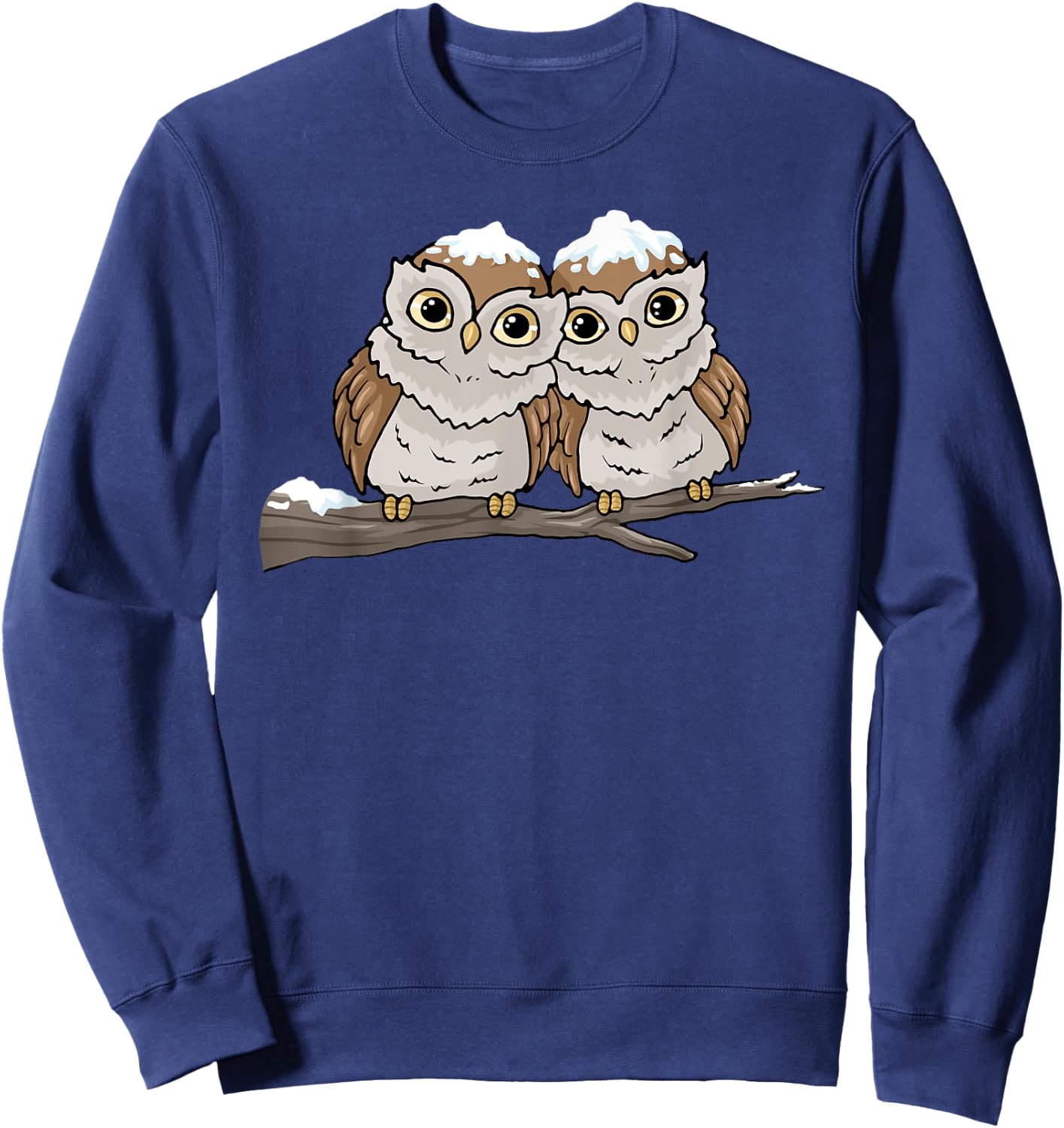 Christmas Owl Snow Bird Watching Gift Shirt Cute Owls Sweatshirt - Sweatshirt | Navy