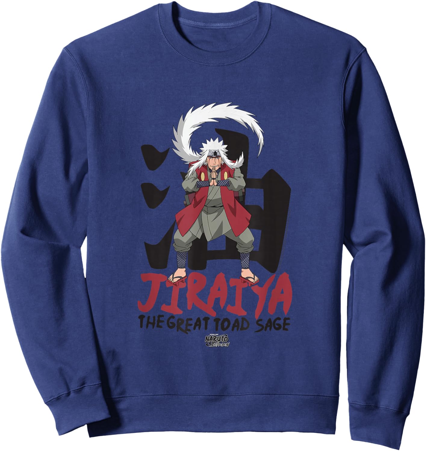 Naruto Shippuden Jiraiya Large Toad Sage with Kanji Anime Sweatshirt - Sweatshirt | Navy