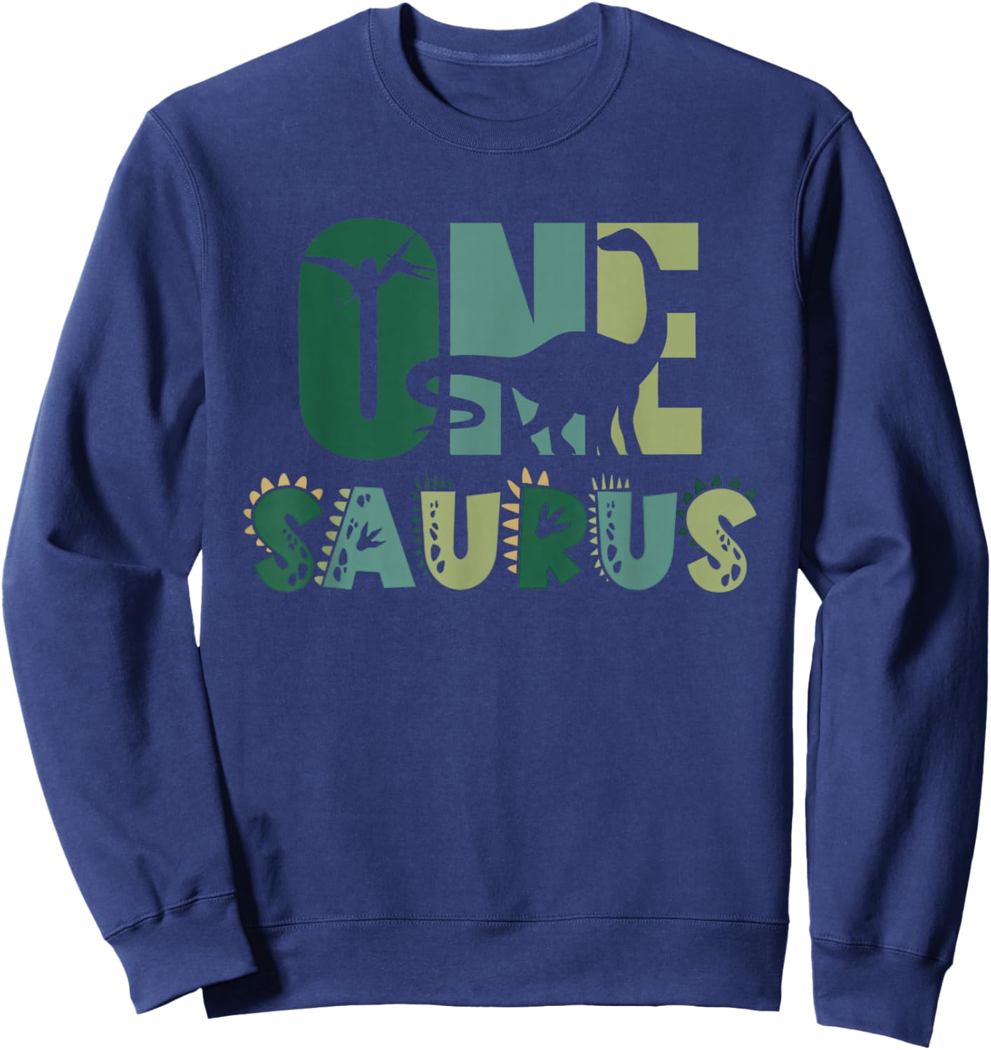 One Saurus First 1st Birthday Dinosaur Boy Toddler Kids Sweatshirt - Sweatshirt | Navy