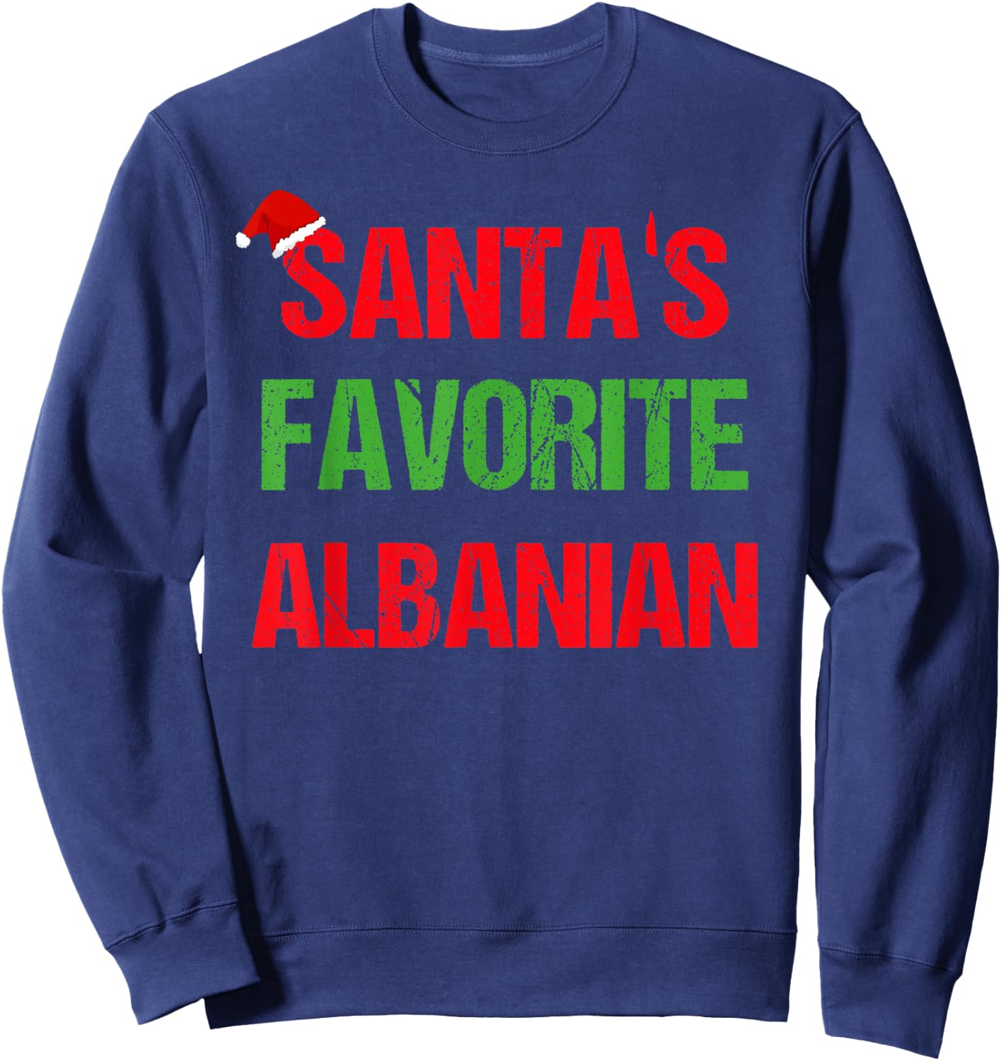 Albanian Funny Albania Pajama Christmas Gift Sweatshirt - Sweatshirt | Navy