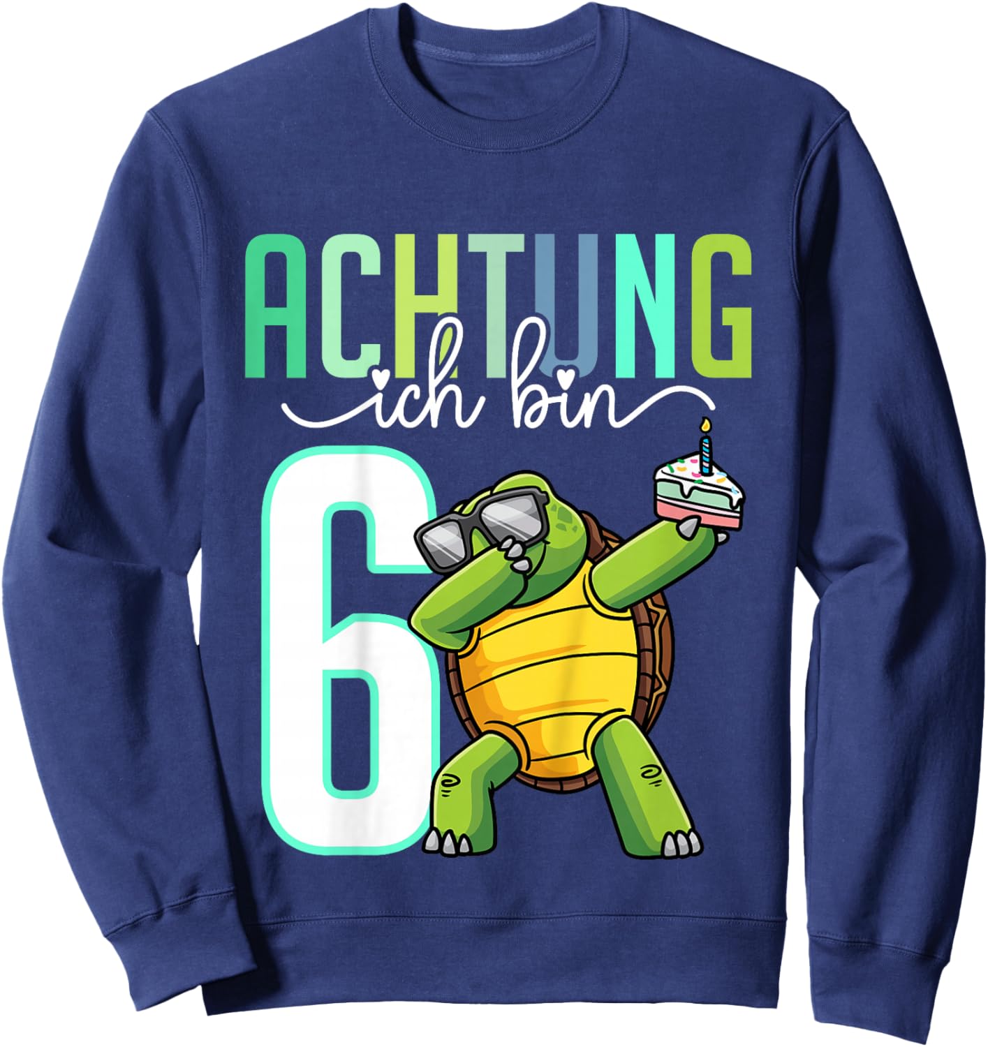 Sechster Geburtstag 6 Jahre Schildkröte 6. Geburtstag Sweatshirt - Sweatshirt | Navy