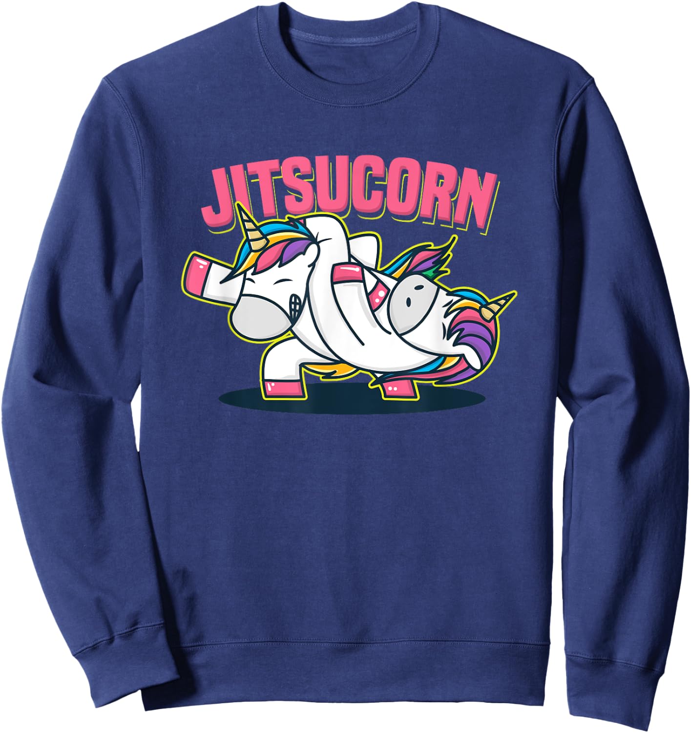 Funny Jiu Jitsu Cute Unicorn Self Defense Sweatshirt - Sweatshirt | Navy