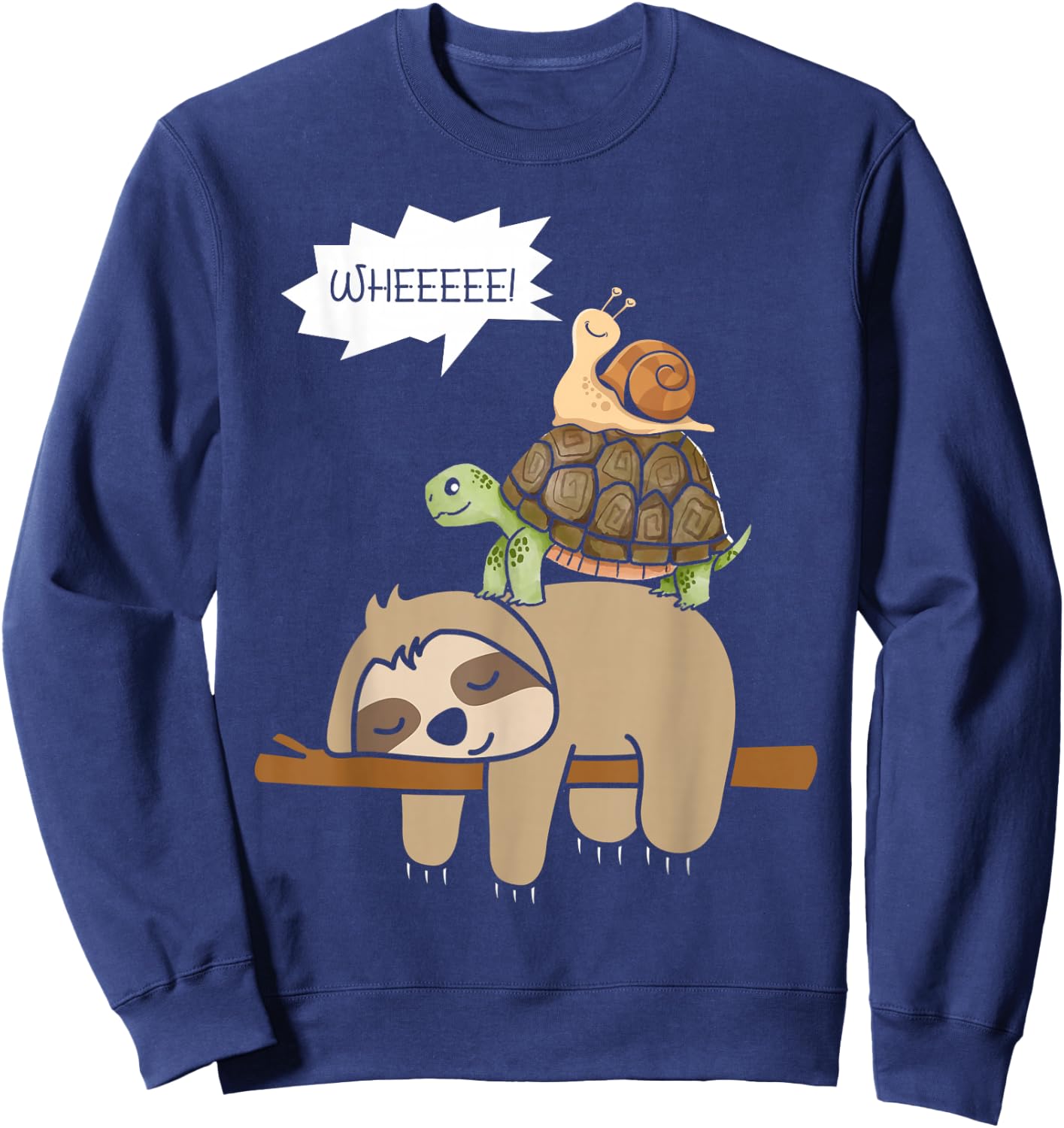 Zoo Animals Gift Snail Turtle Sloth Sweatshirt - Sweatshirt | Navy
