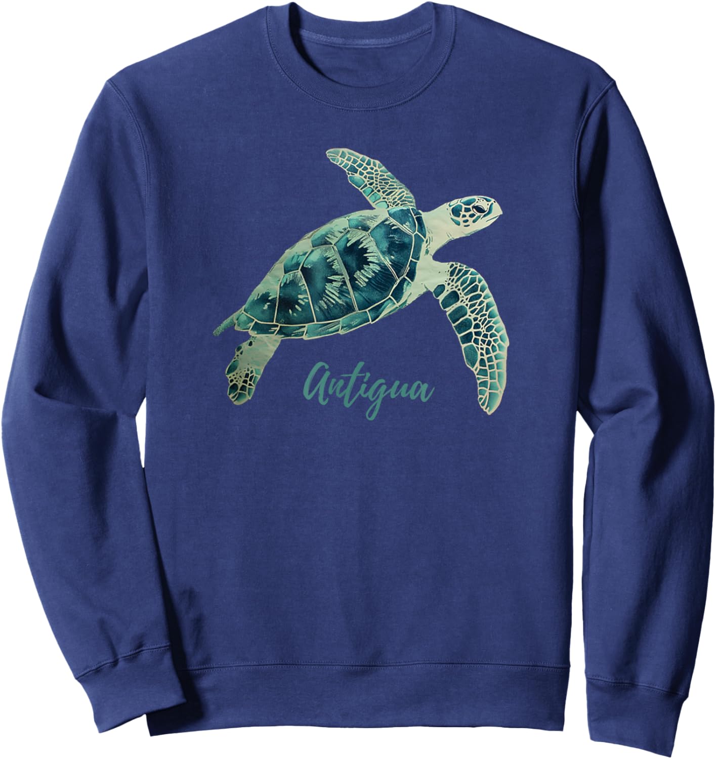 Antigua Barbuda Sea Turtle Scuba Diving Beach Travel Vintage Men Women Sweatshirt - Sweatshirt | Navy