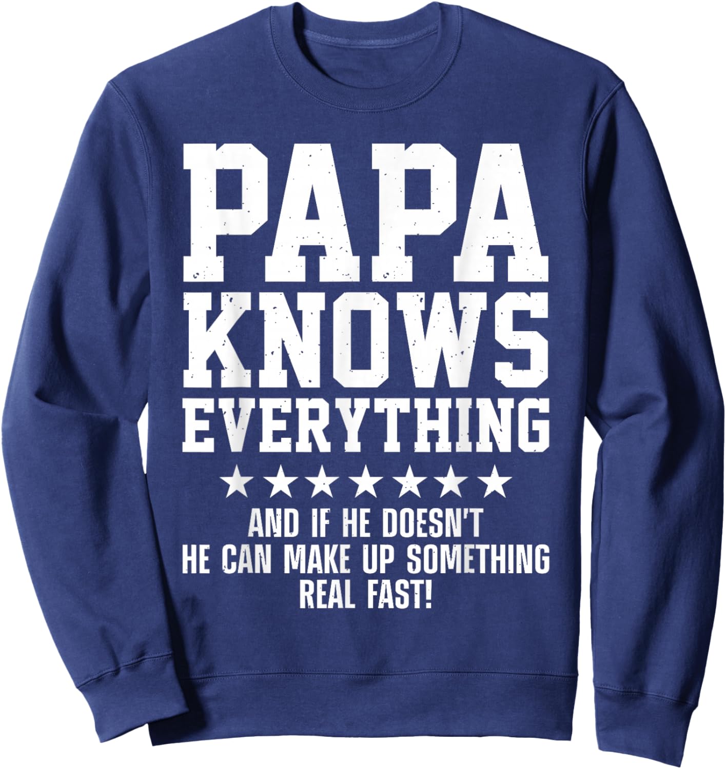 Best Papa Art For Grandpa From Grandkids Father's Day Papa Sweatshirt - Sweatshirt | Navy