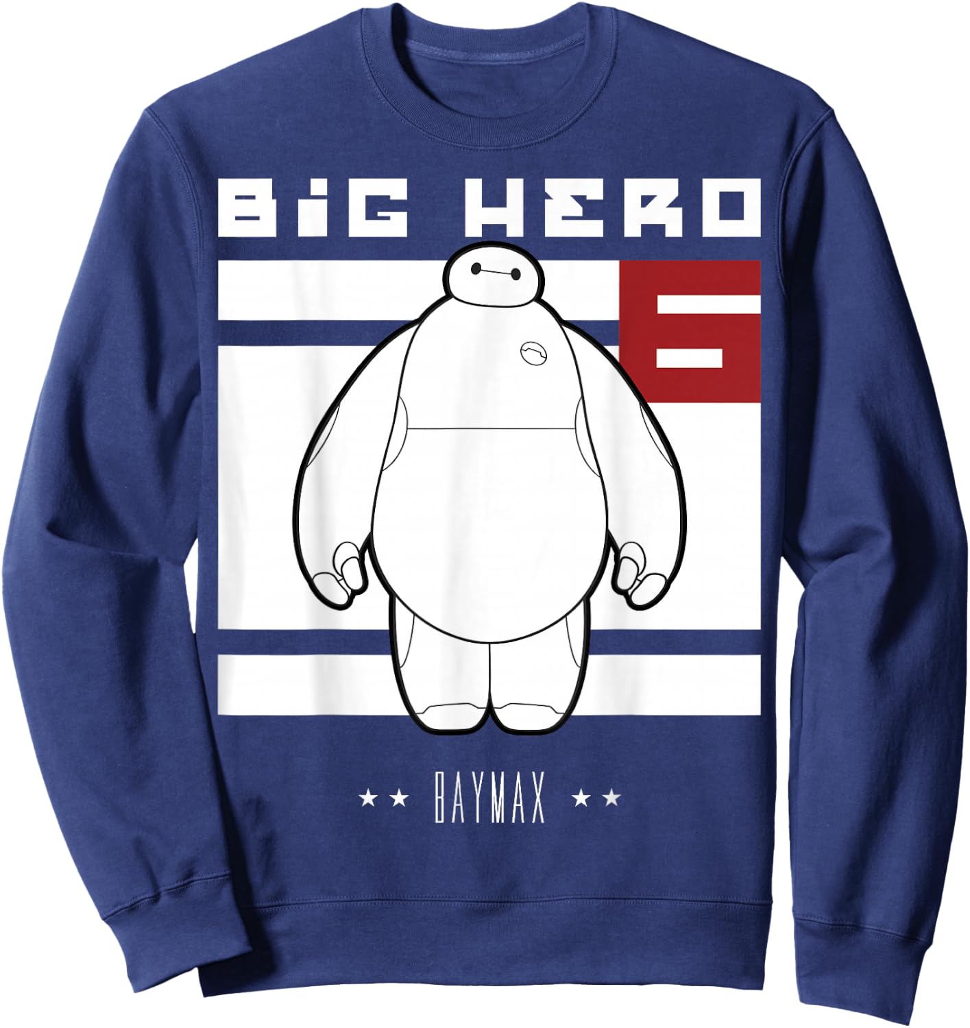 Disney Big Hero 6 Baymax All White Flag Poster Sweatshirt - Sweatshirt | Navy