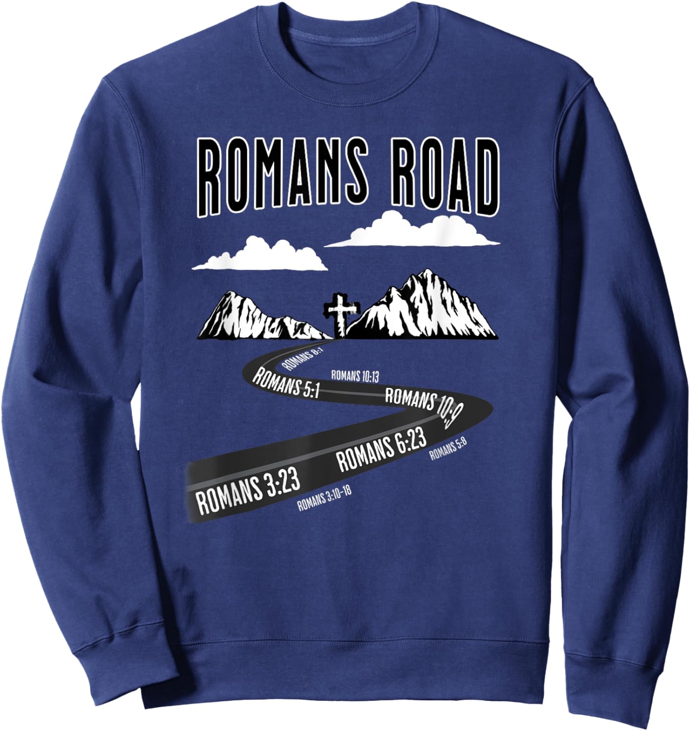 Romans Road to Salvation Sweatshirt - Sweatshirt | Navy
