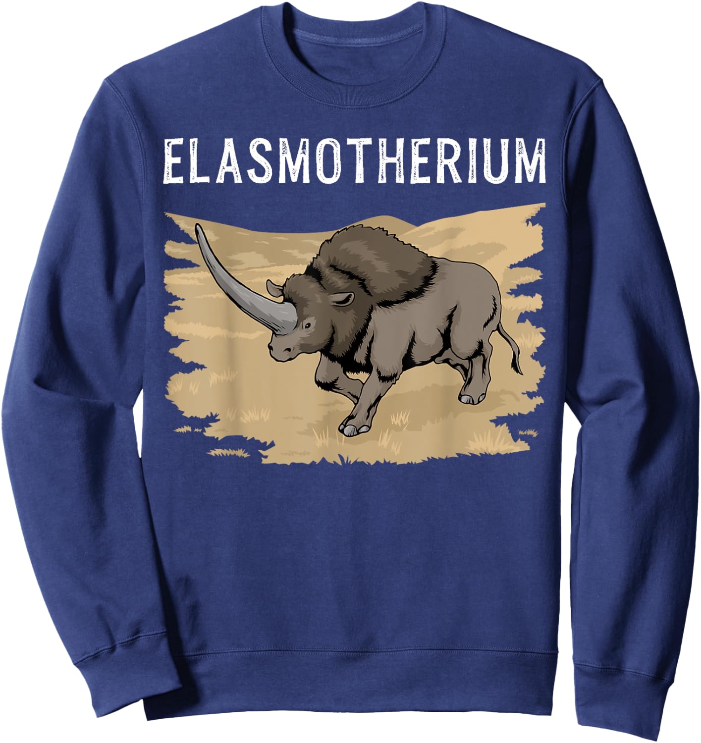 Elasmotherium Piacenzian Sibiricum Extinct Rhinocerus Sweatshirt - Sweatshirt | Navy