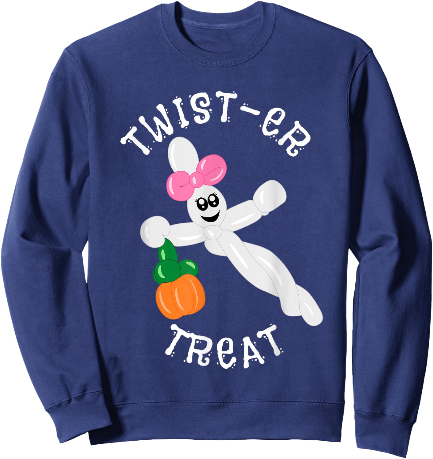 Balloon Animal Twister Treat Halloween Ghost Pumpkin Sweatshirt - Sweatshirt | Navy