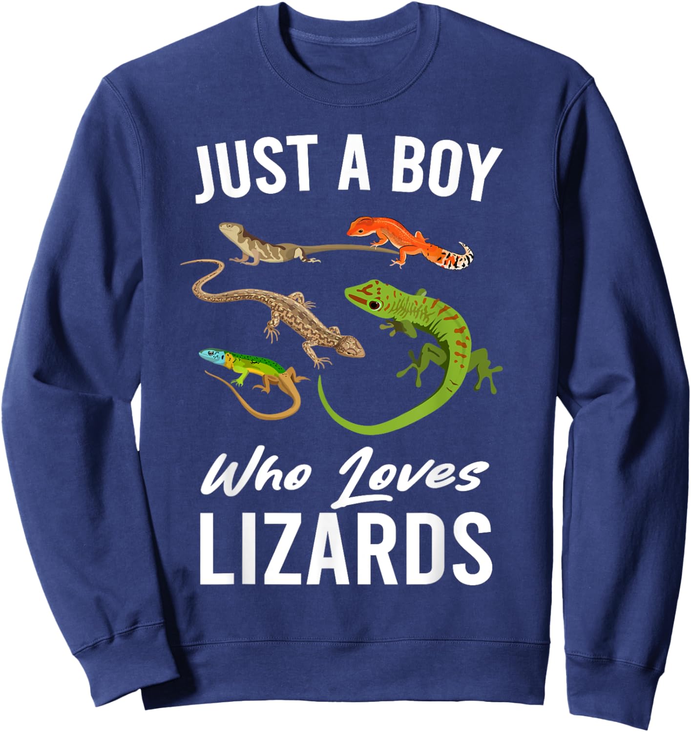 Just A Boy Who Loves Lizards Reptile kids Boys Sweatshirt - Sweatshirt | Navy
