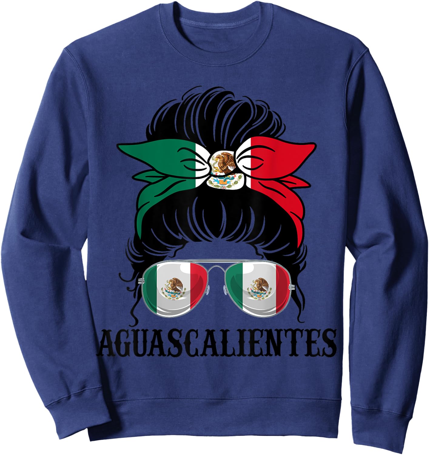 Aguascalientes Mexico Pride Mexican Flag State Sweatshirt - Sweatshirt | Navy