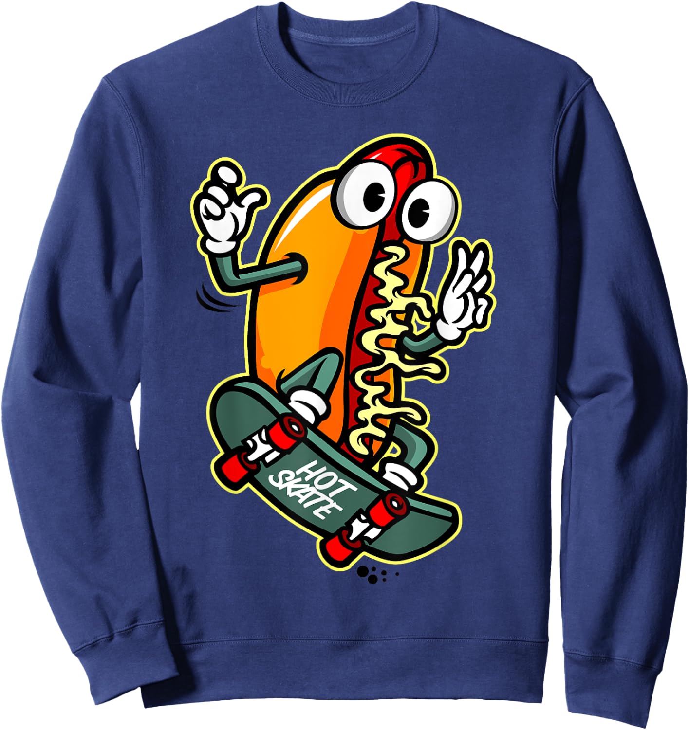 Skateboarding Hot Dog Sweatshirt - Sweatshirt | Navy