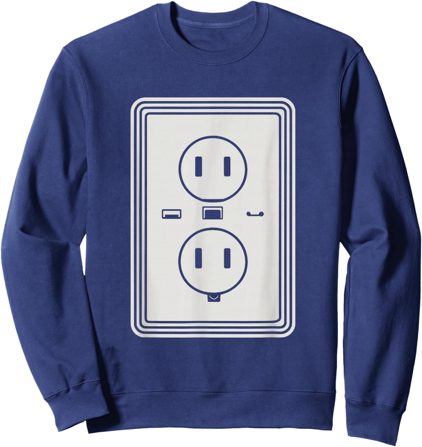 Electrical Outlet Halloween Electricians Engineers Costume Sweatshirt - Sweatshirt | Navy
