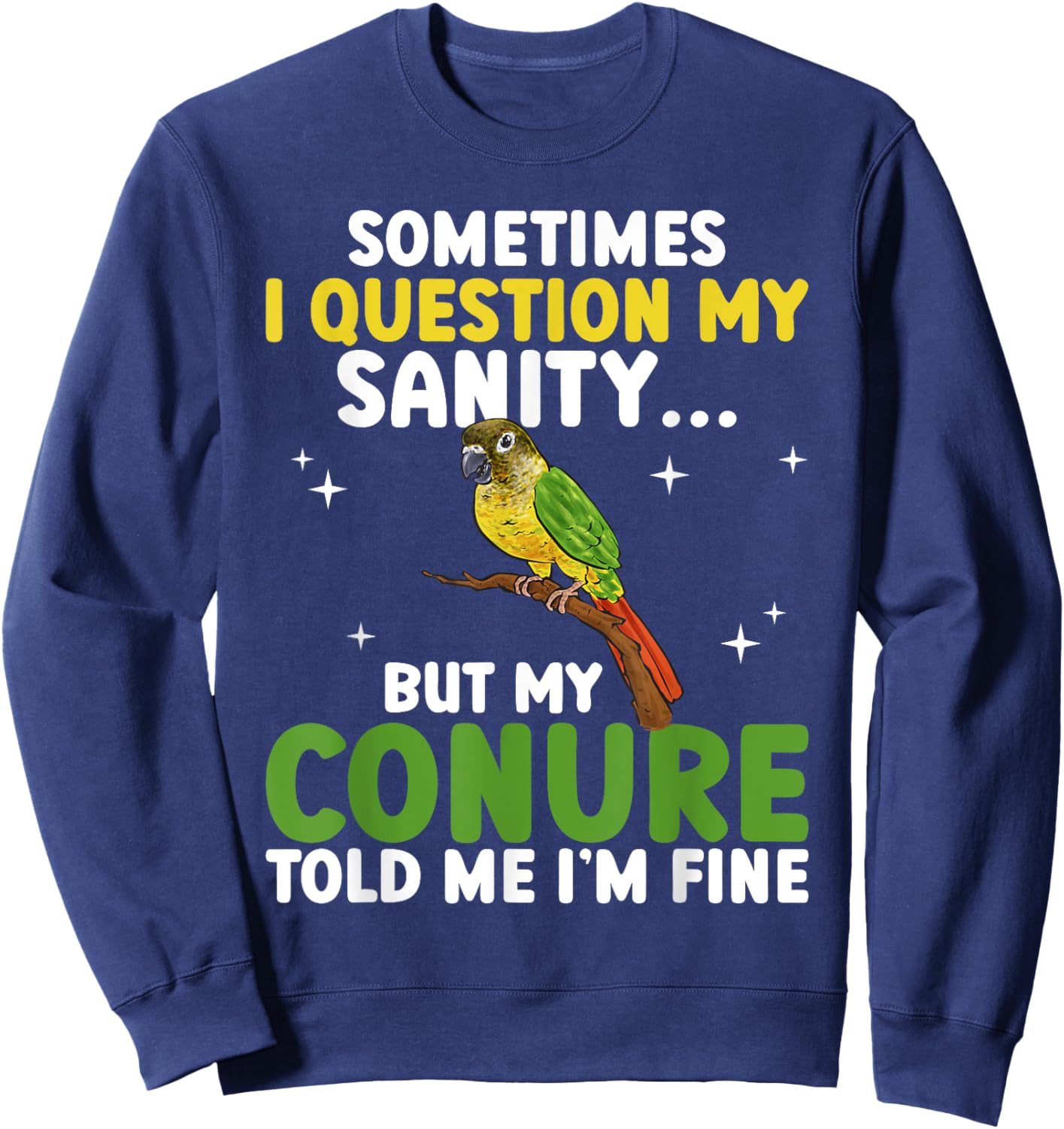Green Cheek Conure Parrot Bird Conure Sweatshirt - Sweatshirt | Navy