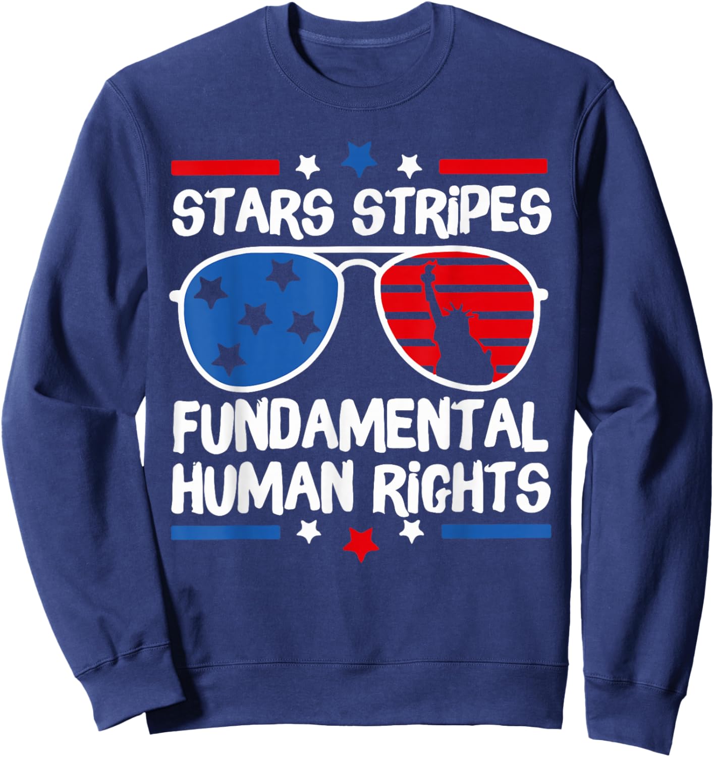 Stars Stripes Fundamental Human Rights Sweatshirt - Sweatshirt | Navy