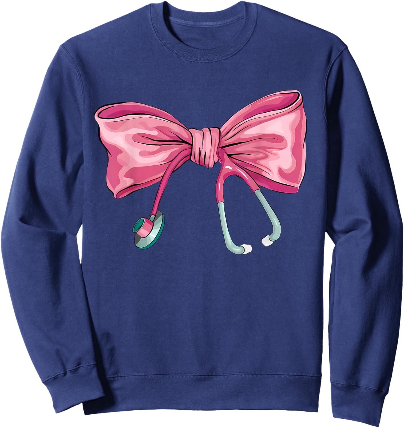 Nurse Coquette Stethoscope Bow Cute Women Girl Nurse Sweatshirt - Sweatshirt | Navy