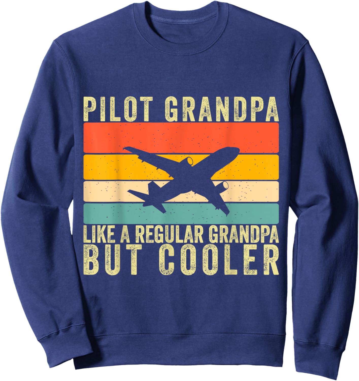 Pilot Grandpa Design Father Day Sweatshirt - Sweatshirt | Navy