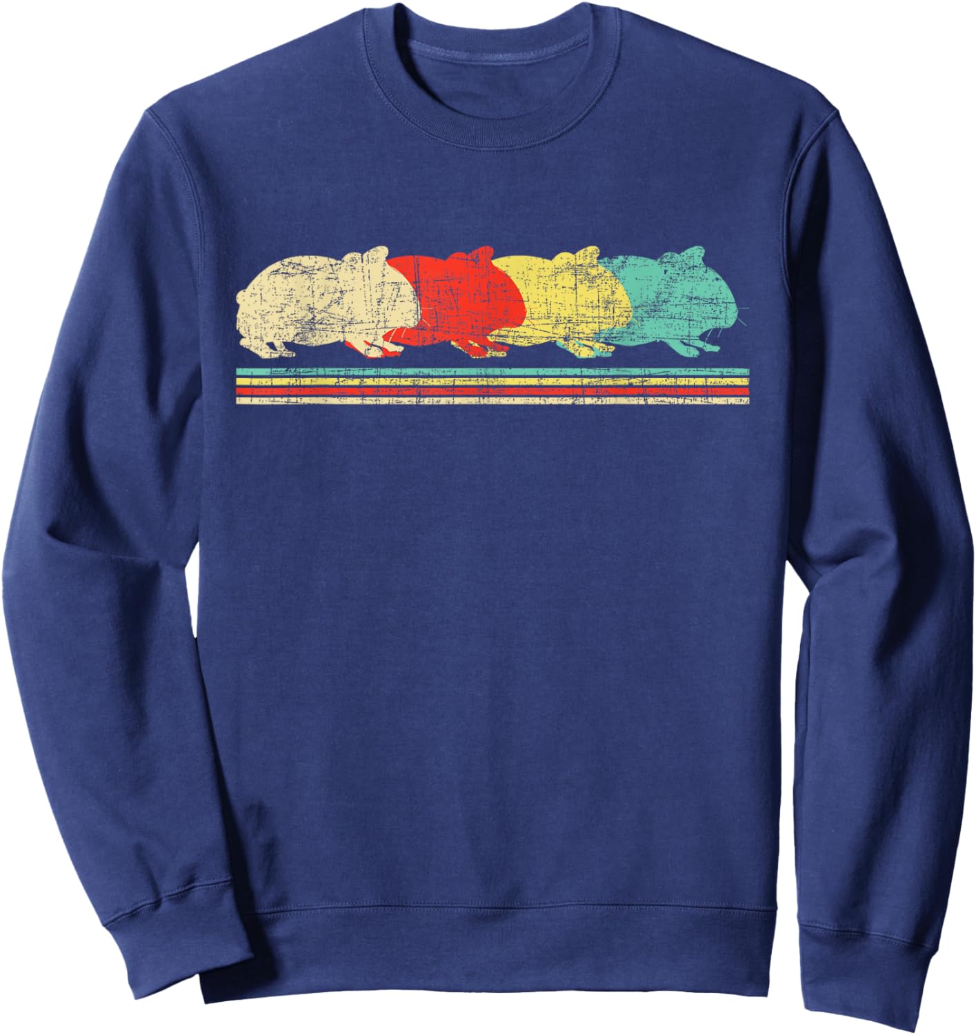 Retro Vintage Guinea Pig - Pet Owner Animal Lover Sweatshirt - Sweatshirt | Navy