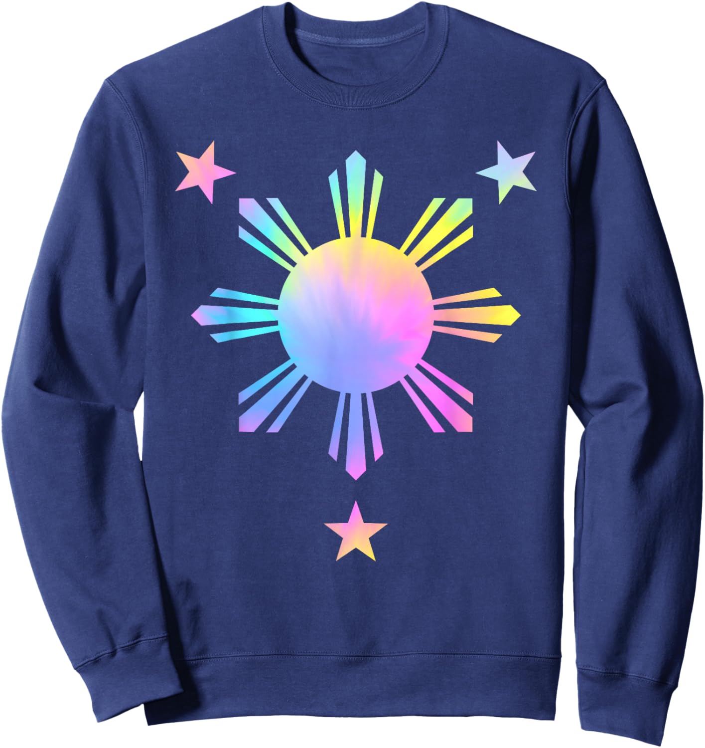 Tie Dye Philippines Flag Cute Filipino Pinoy Filipina Girls Sweatshirt - Sweatshirt | Navy