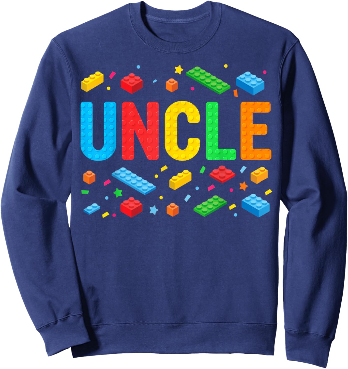 Uncle Master Builder Building Bricks Blocks Family Matching Sweatshirt - Sweatshirt | Navy