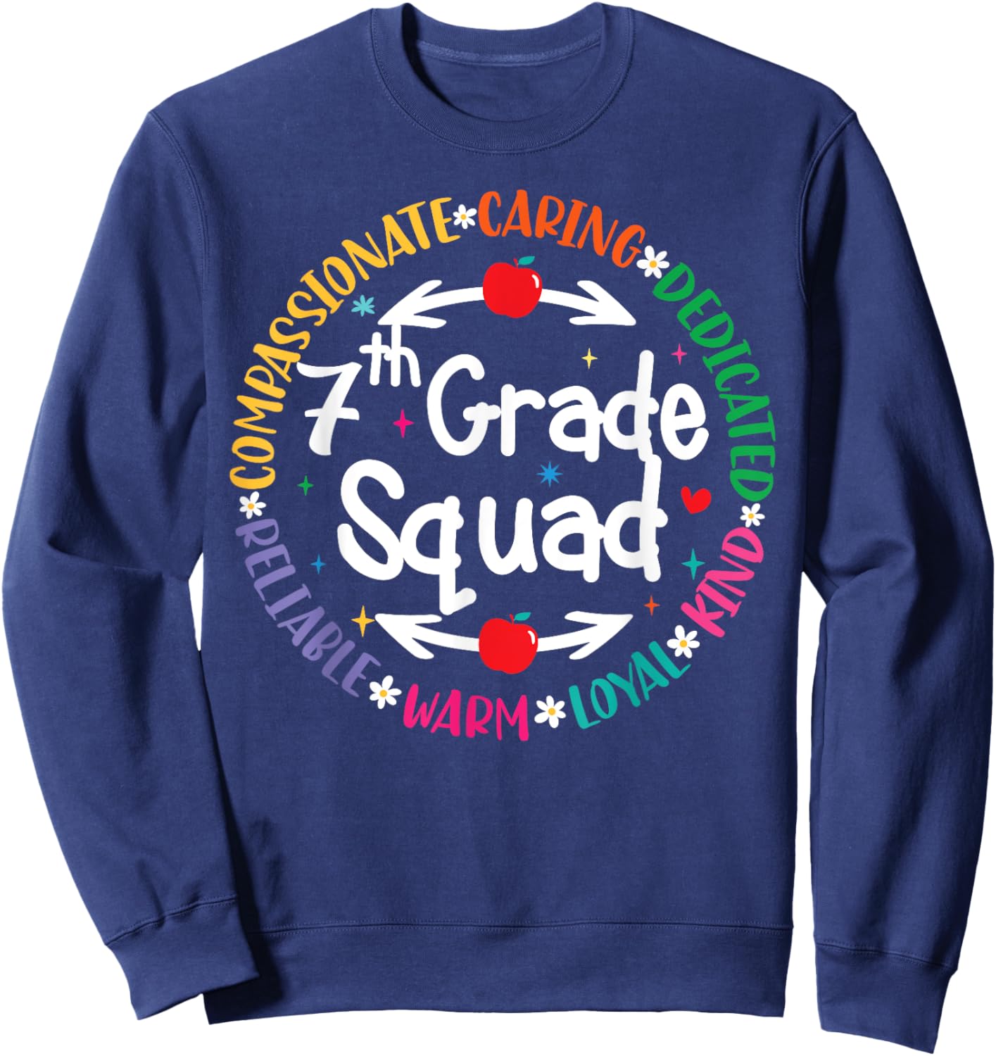 7th Grade Teacher Dream Team Back To School of Teaching Crew Sweatshirt - Sweatshirt | Navy