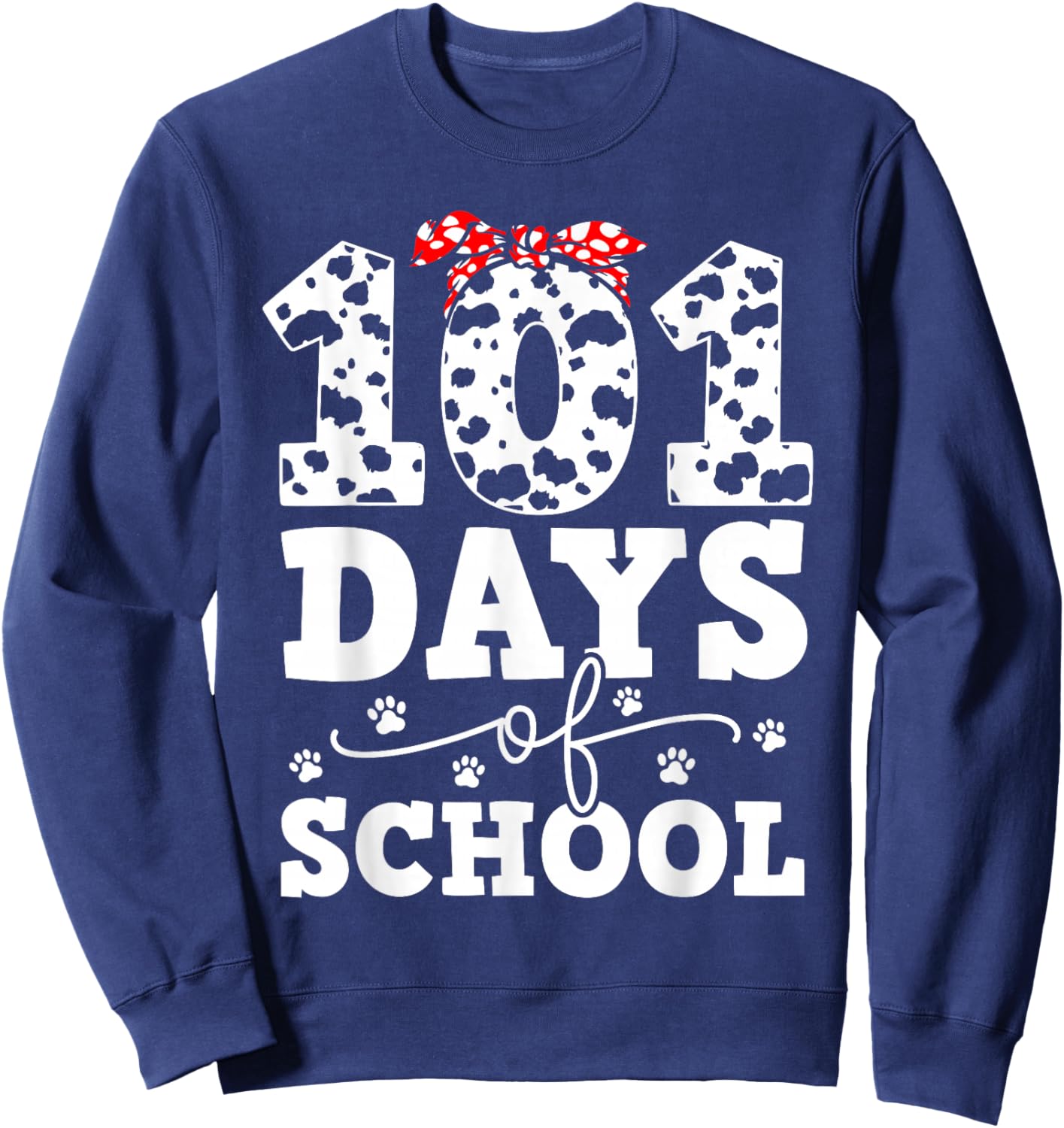 Happy 101 Days School Cute Dog 100 Days Smarter Student Kids Sweatshirt - Sweatshirt | Navy