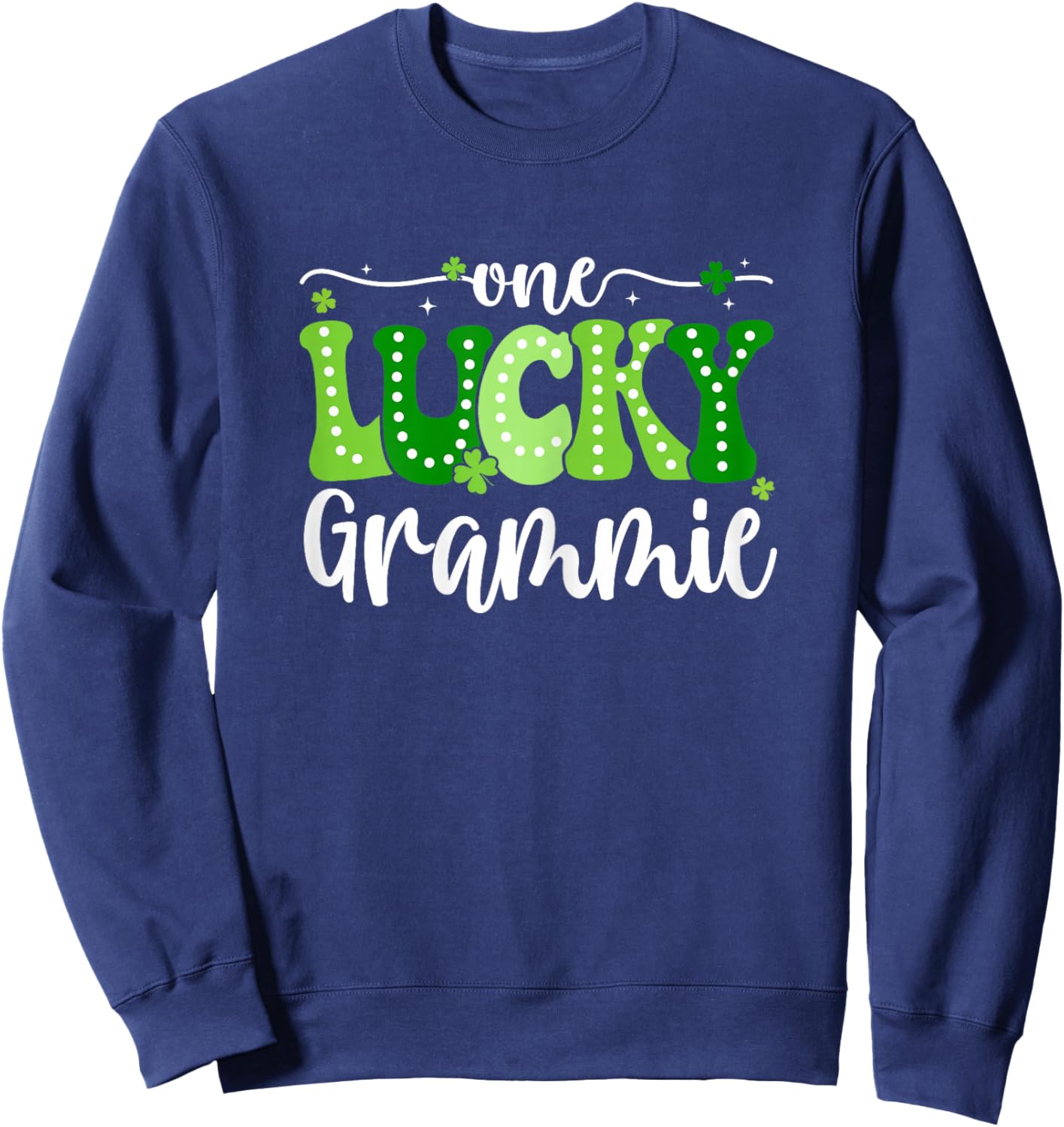 One Lucky Grammie Groovy Retro Grammie St Patrick's Day Sweatshirt - Sweatshirt | Navy