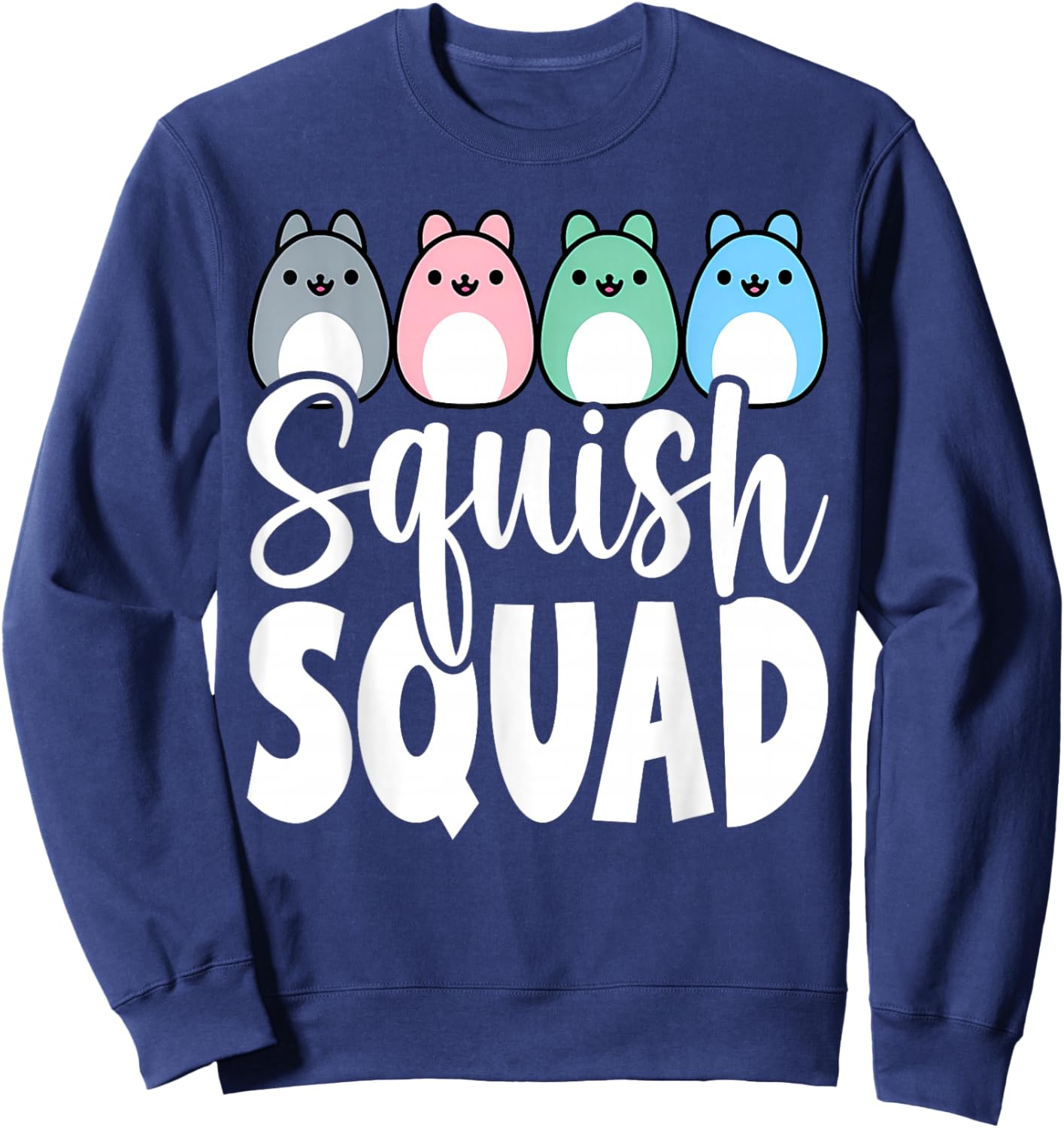 Squish Squad! Stuffed Animal Plush Mallow Collector Soft Sweatshirt - Sweatshirt | Navy