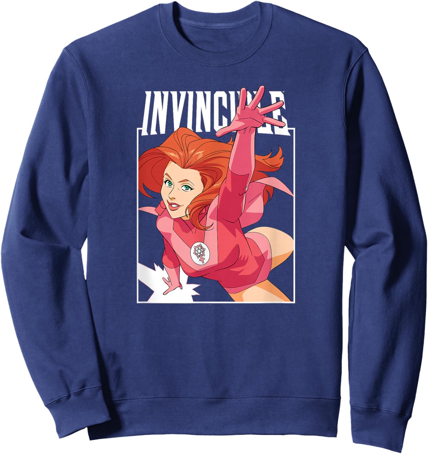 Invincible - Atom Eve Character Logo Sweatshirt - Sweatshirt | Navy