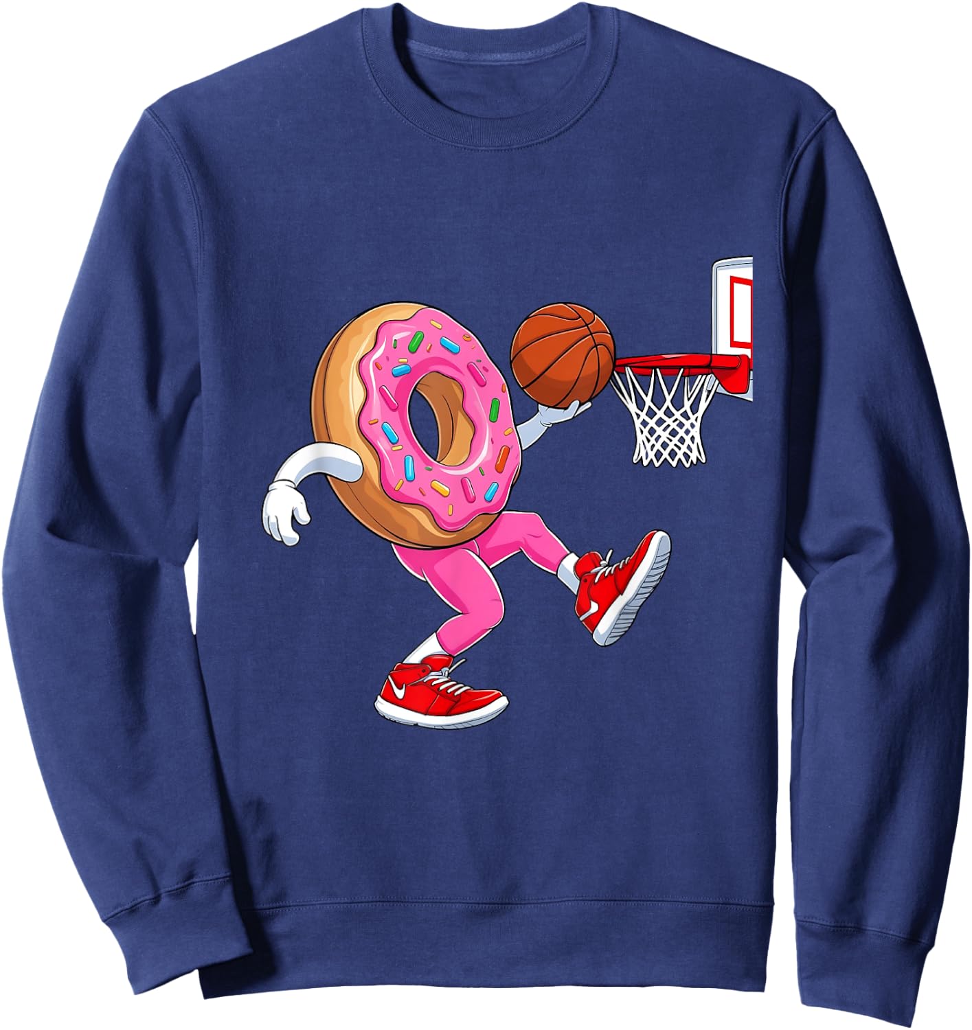 Donut Dunking Basketball Funny Food Sports design Sweatshirt - Sweatshirt | Navy