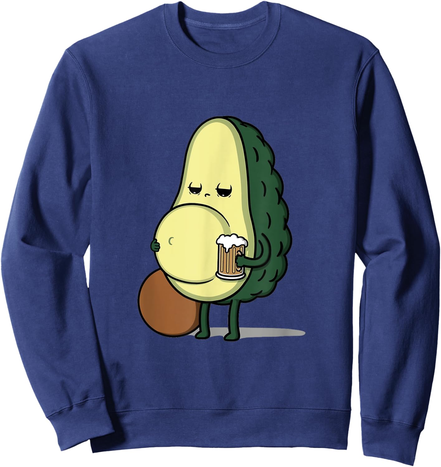 Funny Avocado with Beer Belly Sweatshirt - Sweatshirt | Navy