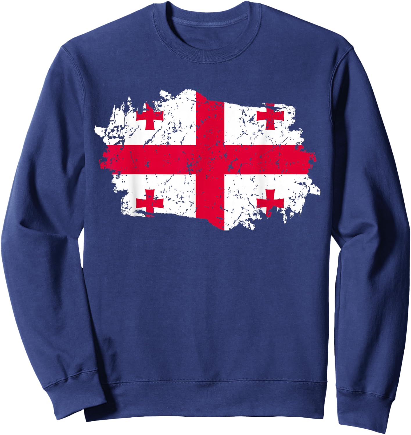 Georgia Flag Design Grunge Country Flag Georgia Sweatshirt - Sweatshirt | Navy
