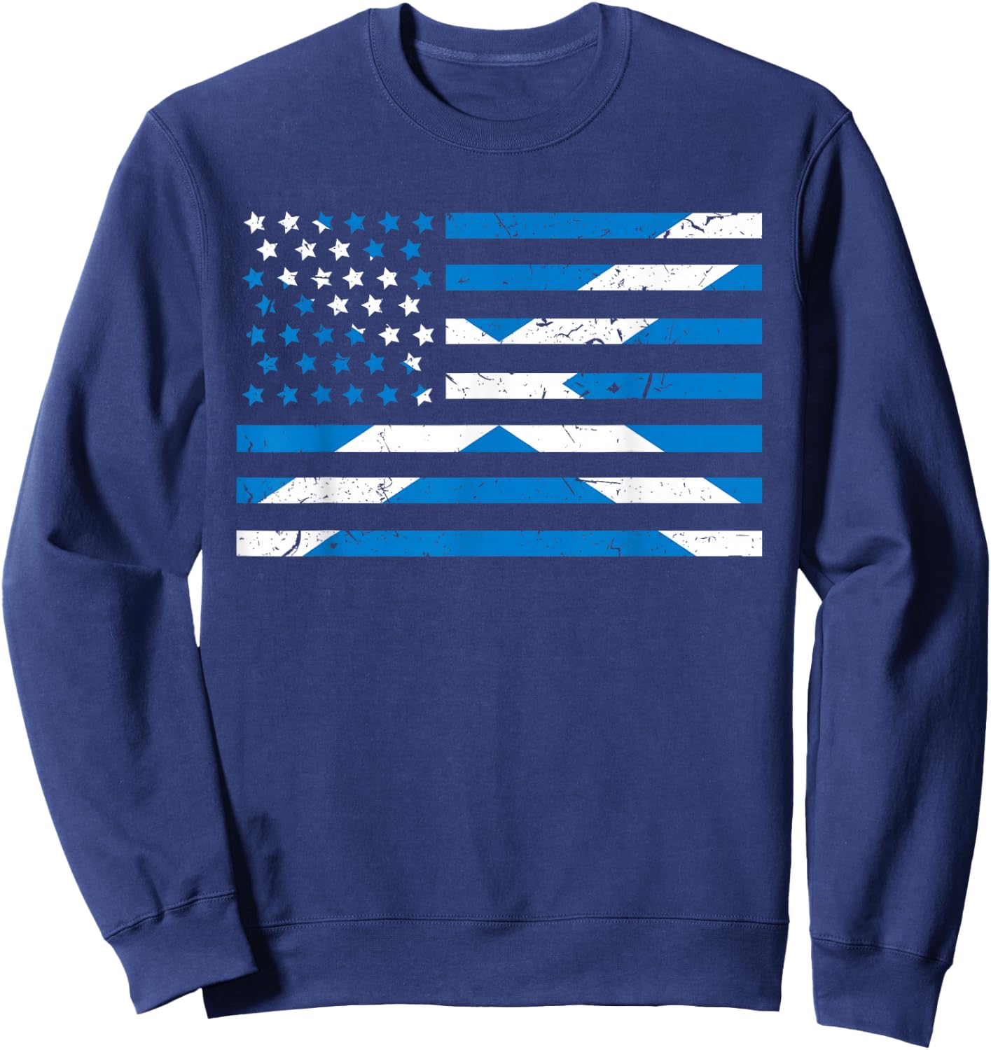 Scottish American Flag Proud Scotland USA Women Kids Sweatshirt - Sweatshirt | Navy